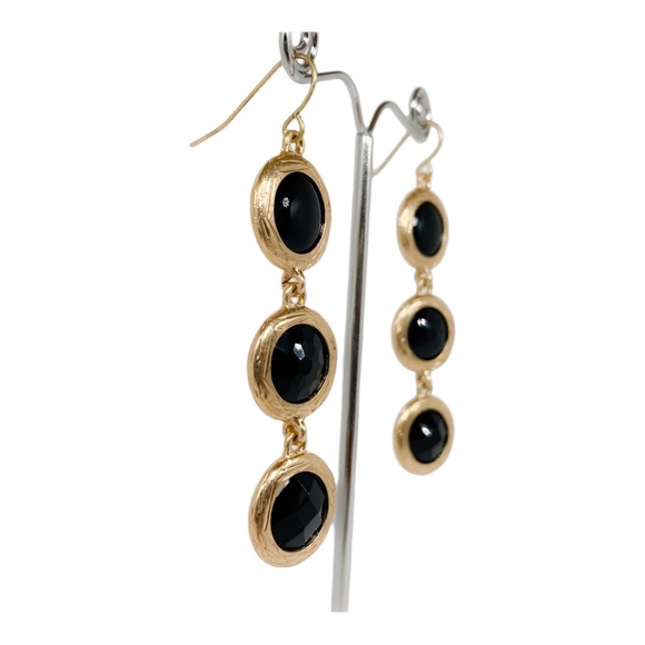 Gold Tone Dangle Earrings - Picture 4 of 5